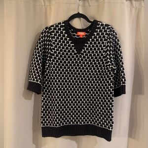 Kirna Zabete Black and White Crewneck Sweater